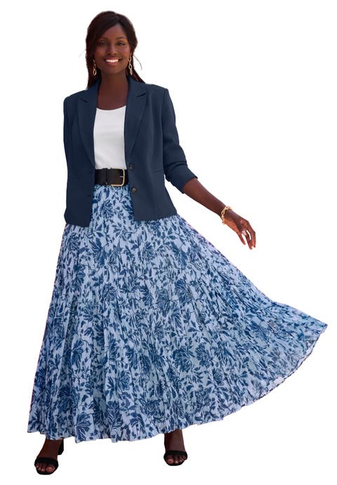Flowing Crinkled Maxi Skirt (Petite Plus & Plus)