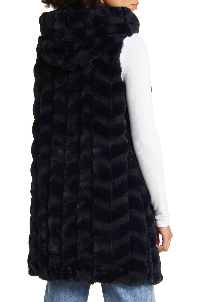 Via Spiga Hooded Faux Fur Vest, Alternate, color, 