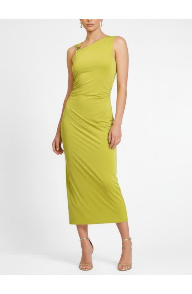 RACHEL Rachel Roy Ivy Asymmetrical Drape Midi Dress, Main, color, Green