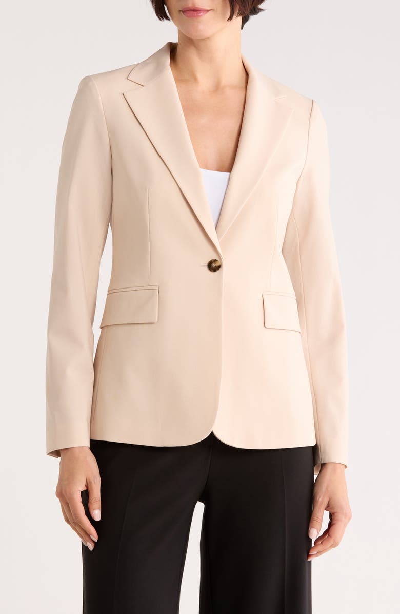 Theory Gabrielle Stretch Wool Blazer, Main, color, Light Desert
