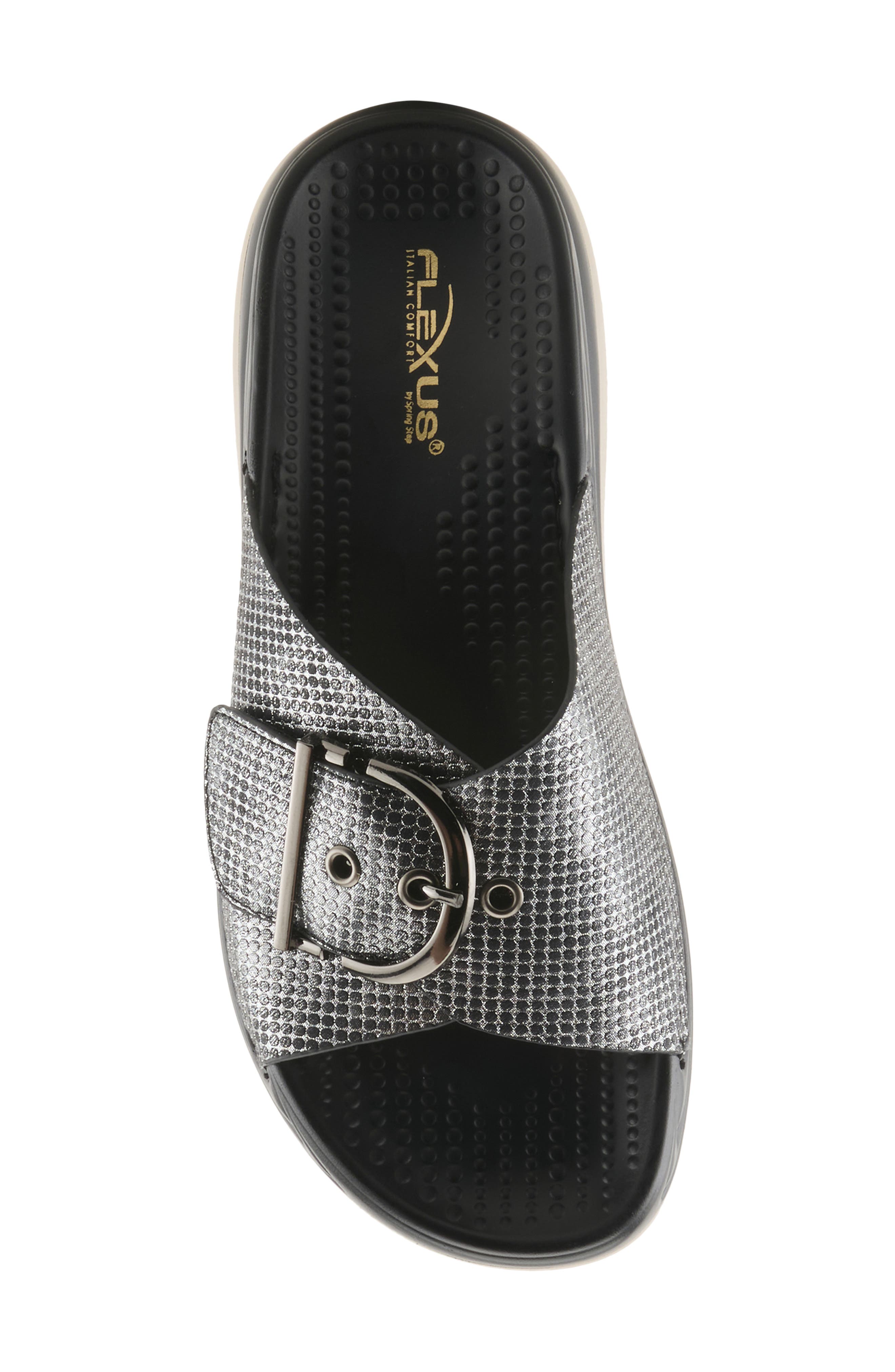 Flexus by Spring Step Brewer Slide Sandal, Alternate, color, Black Metallic