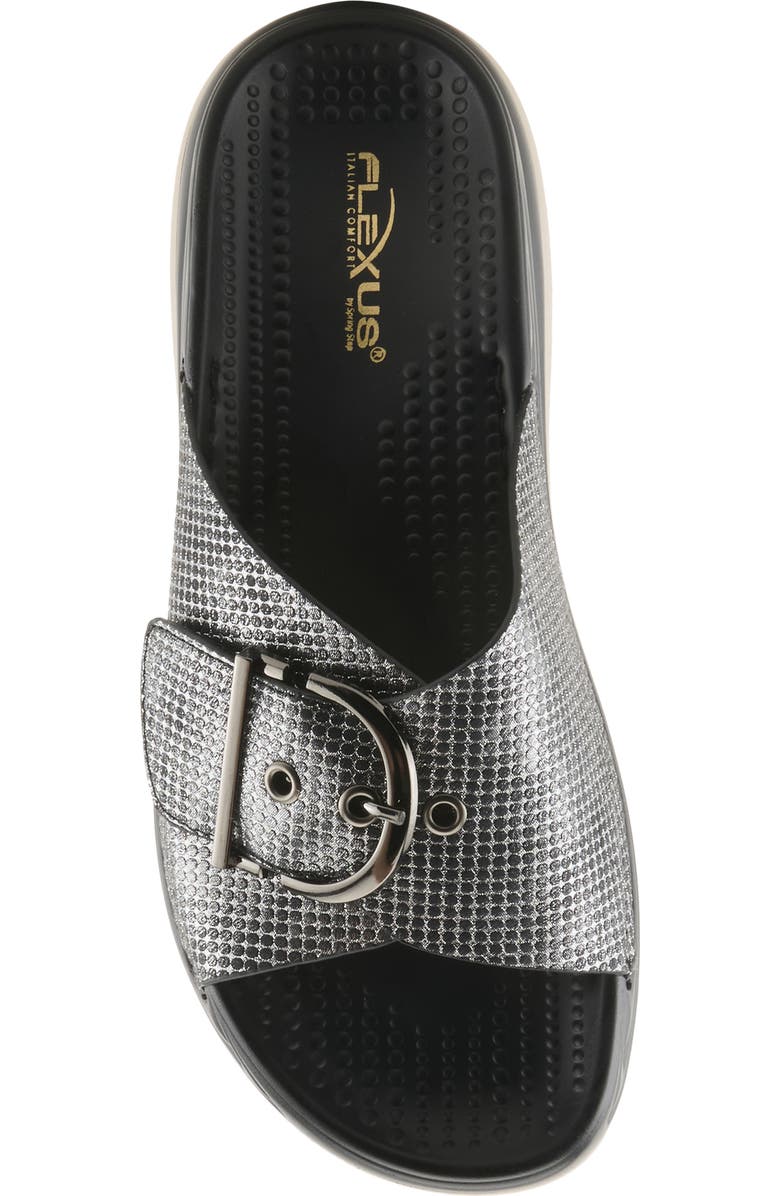 Flexus by Spring Step Brewer Slide Sandal, Alternate, color, Black Metallic