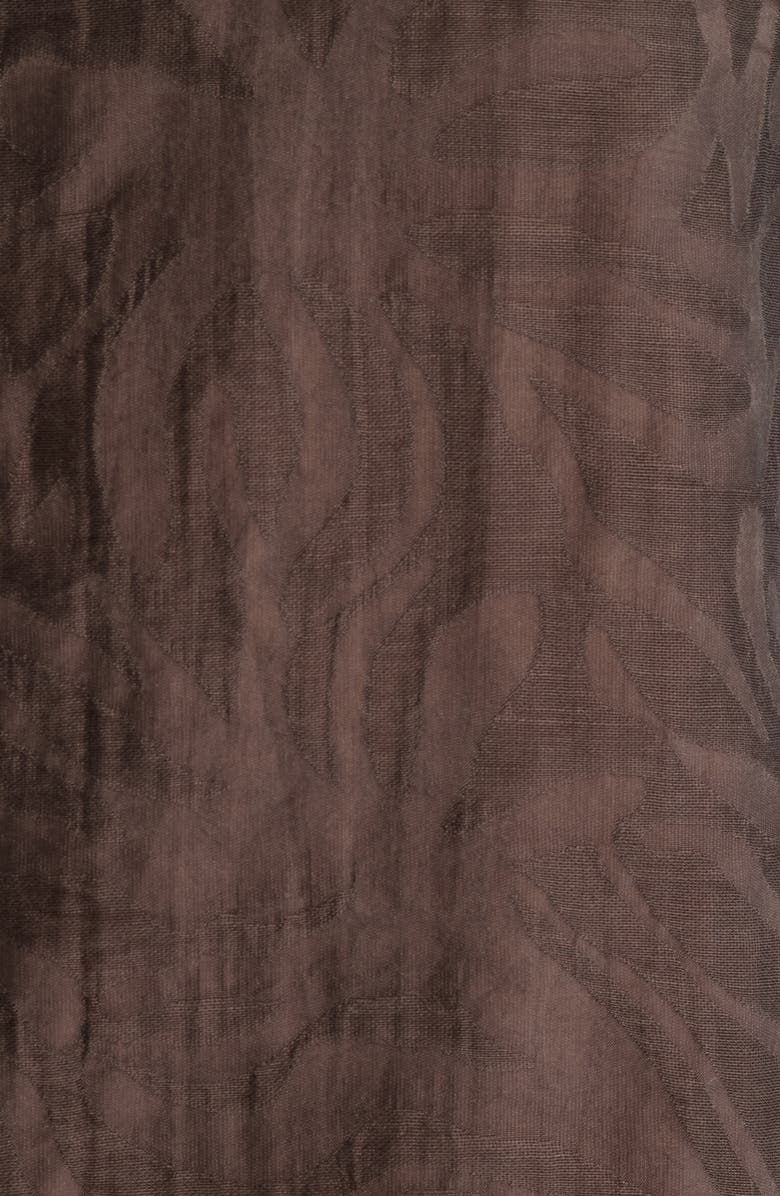 Open Edit Sunburst Jacquard Short Sleeve Button-Up Shirt, Alternate, color, Brown Cocoa