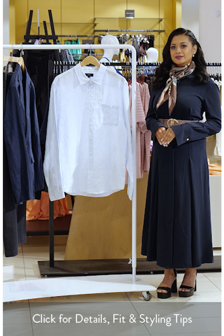 Tate Stripe Linen Button-Up Shirt video