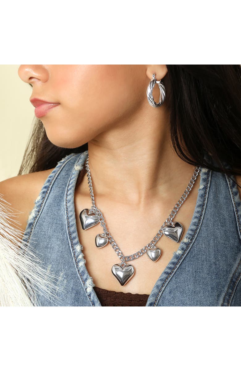 Jessica Simpson Thick Twisted Hoop Earrings, Alternate, color, Silver, Gold