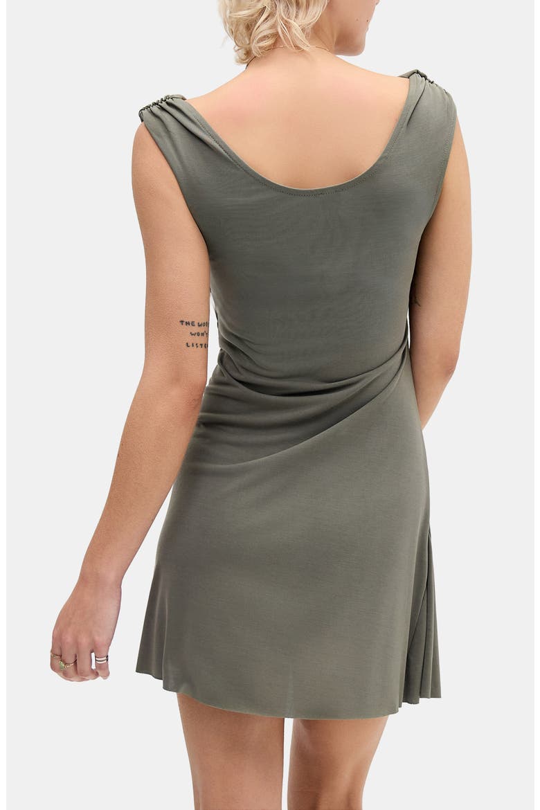 Fia Ruched Off the Shoulder Minidress, Alternate, color, KHAKI