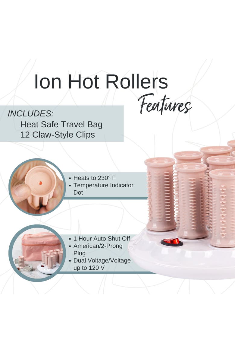 Ion Hot Rollers, Alternate, color, Pink-Short Set