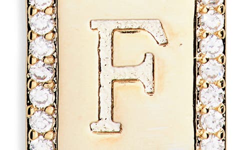 Leith Initial Pendant Necklace In F- Clear- Gold