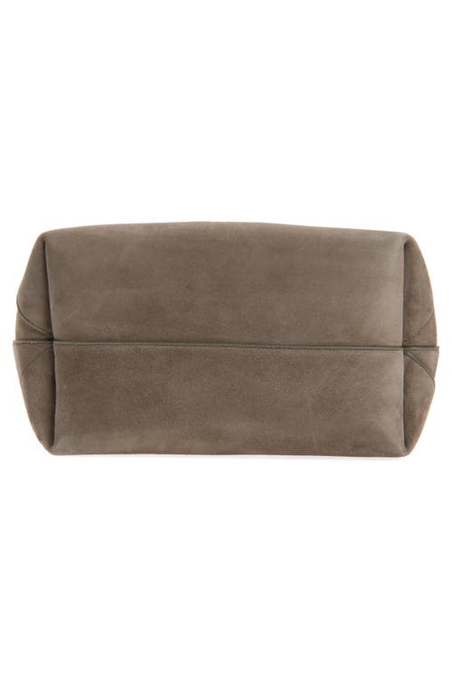 Ferragamo Dove Grey Suede Shoulder Bag In Concrete