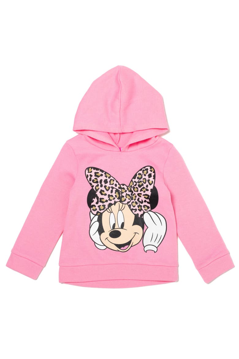 Minnie Mouse Fleece Hooded Sweatshirt, Alternate, color, Pink Minnie Mouse