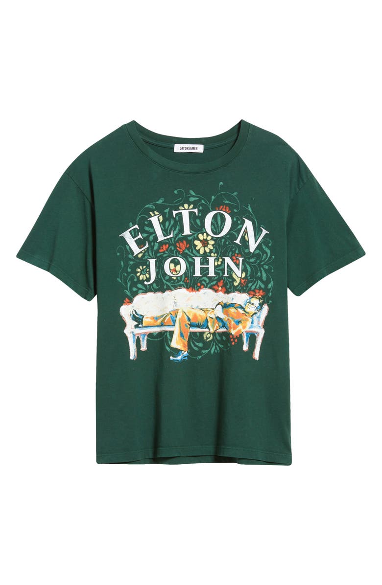 Daydreamer Elton John Floral Cotton Graphic T-Shirt, Alternate, color, 