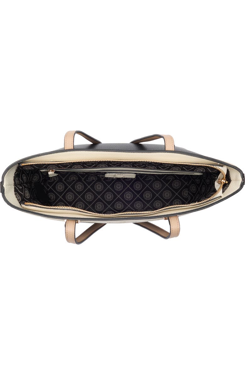 Nanette Lepore Sabine Colorblock Tote Bag & Pouch, Alternate, color, Black - Rice - Warm Taupe