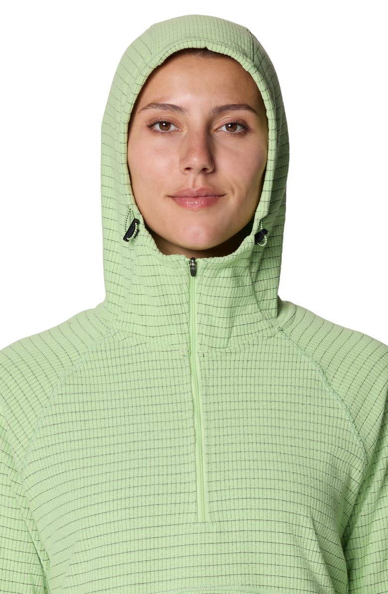 Mountain Hardwear Summit Grid Half Zip Hoodie, Alternate, color, Frozen In Lime