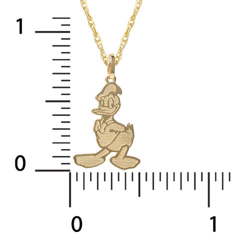 Disney Donald Duck 14k Gold Necklace In Brown