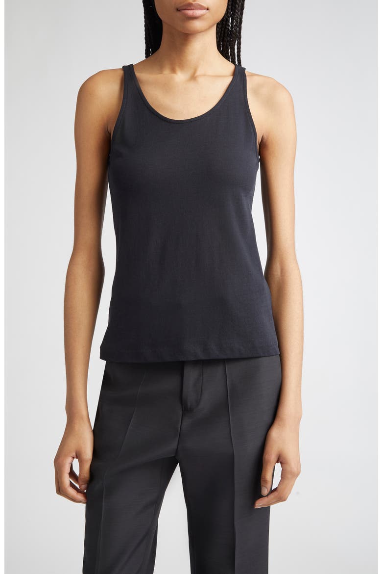Luca Sheer Organic Cotton Tank, Main, color, BLACK