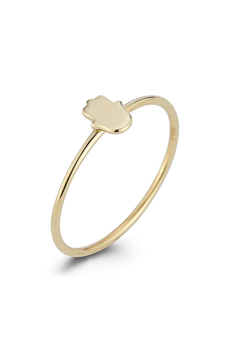 Ember Fine Jewelry 14K Gold Hamsa Ring, Main, color, Gold
