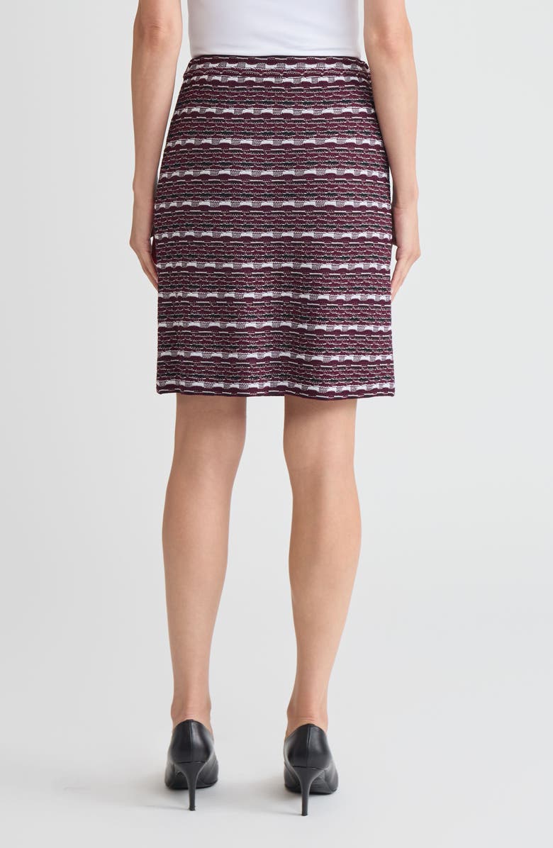 Ming Wang A-Line Multi-Stitch Jacquard Knit Skirt, Alternate, color, Midnight Violet/Lunar Rock