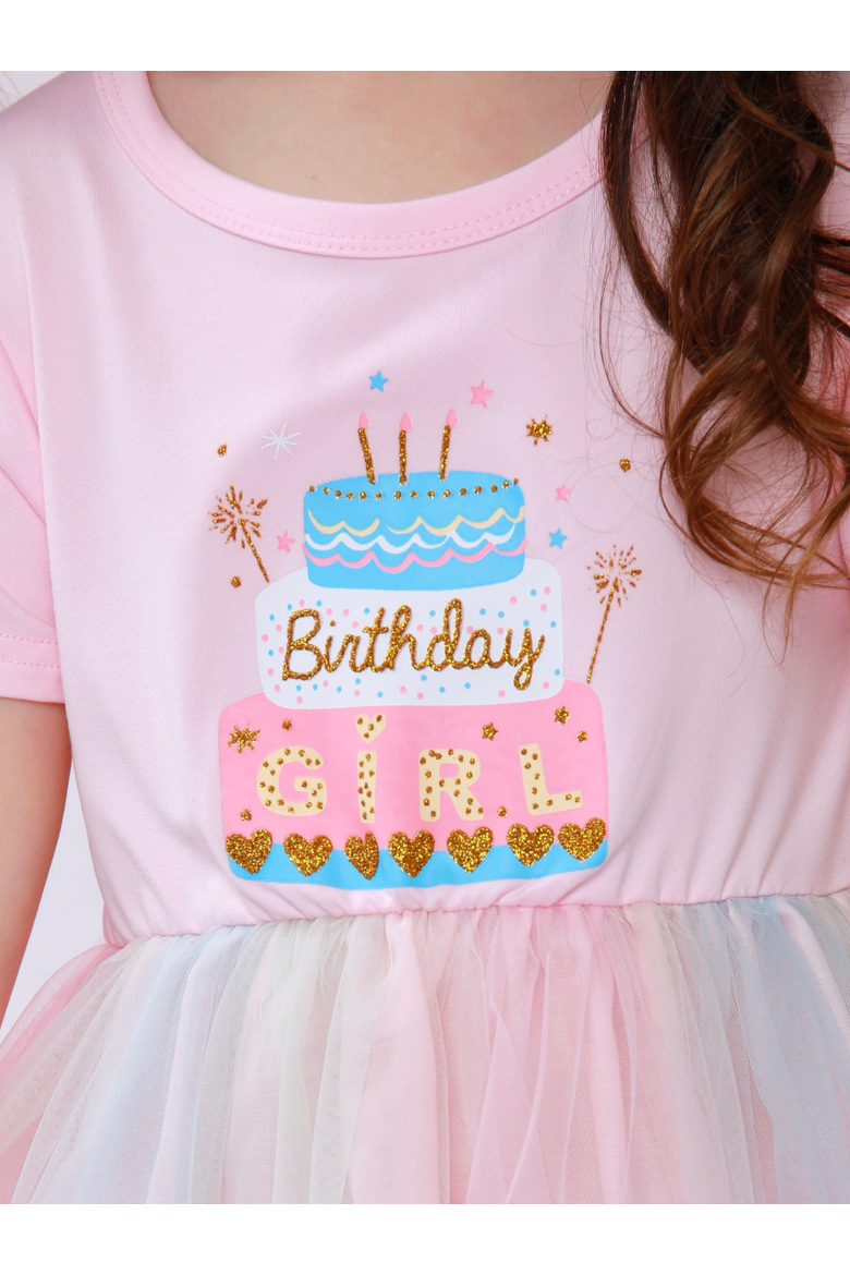 Sweet Wish Birthday Cake Tulle Dress, Alternate, color, Pink