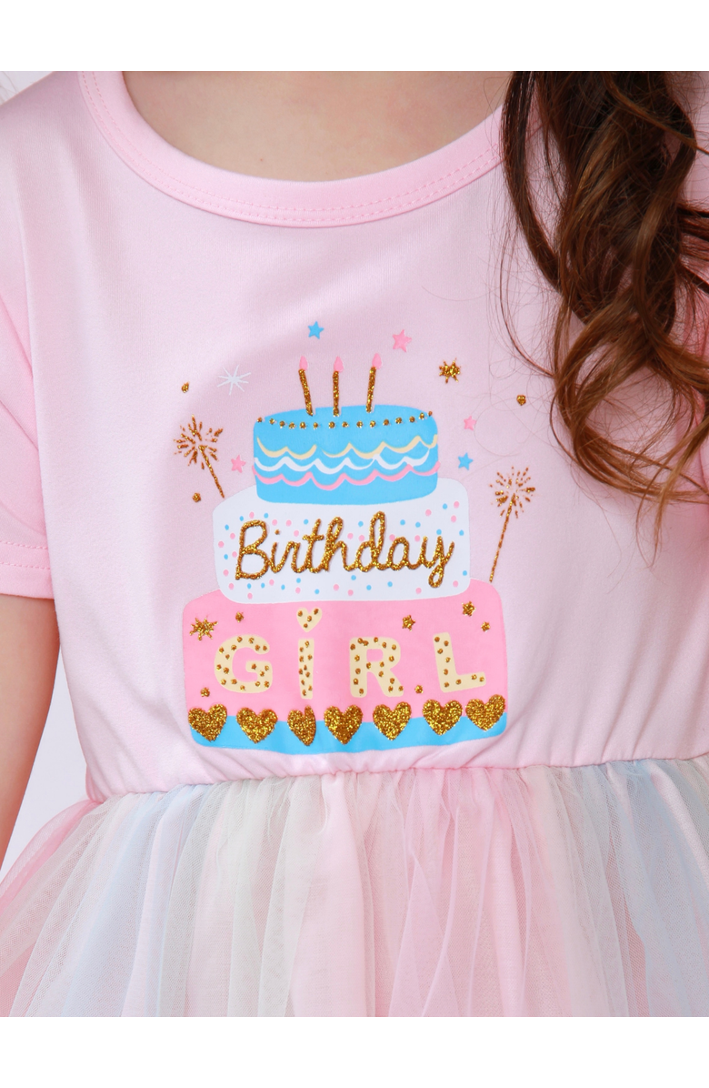 Mia Belle Girls Sweet Wish Birthday Cake Tulle Dress, Alternate, color, Pink