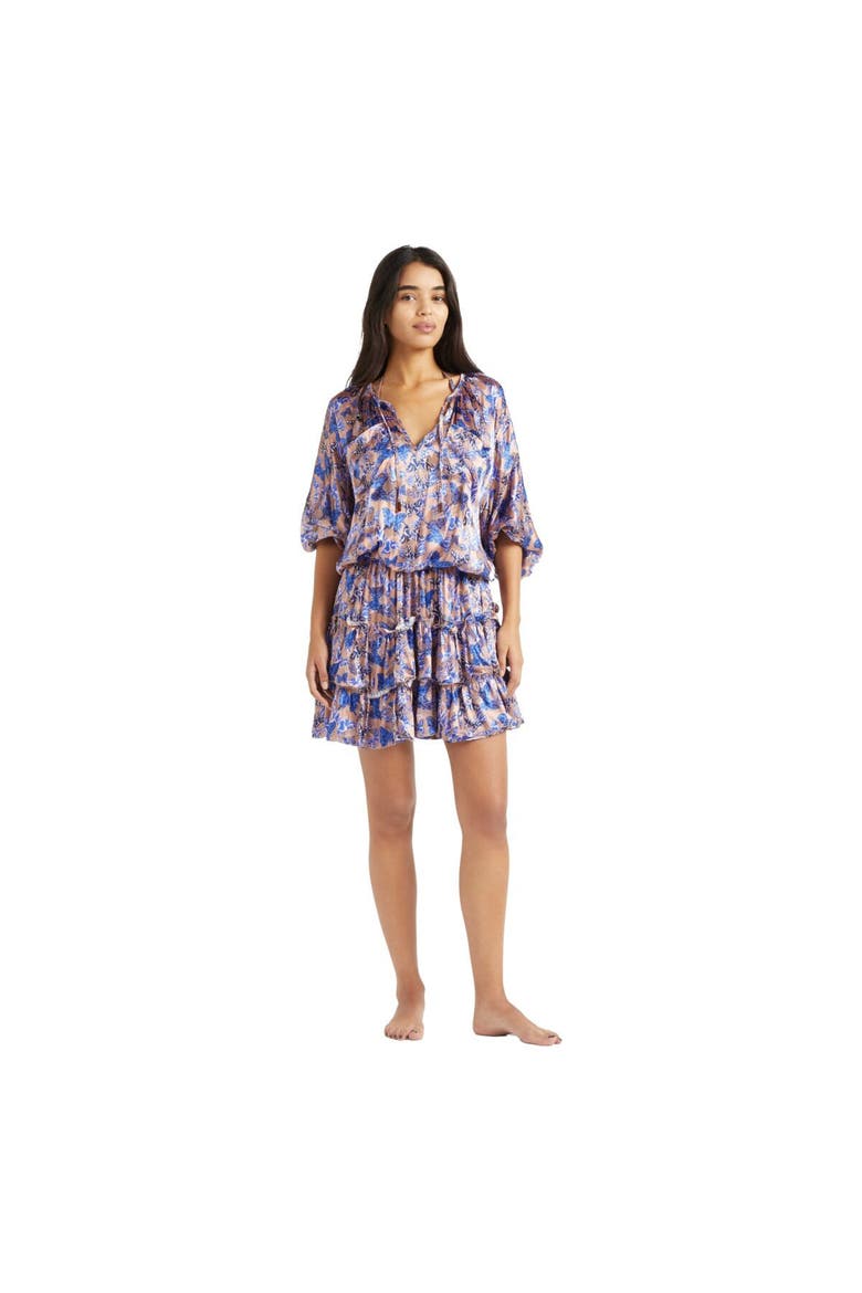 Viscose and Silk Dress Disco Butterflly, Alternate, color, Blush
