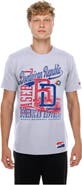 New Era Men's New Era White Dominican Republic Baseball 2026 World Baseball Classic Oversized Throwback Distressed T-Shirt