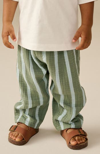 Kids' Stripe Cotton Drawstring Pants