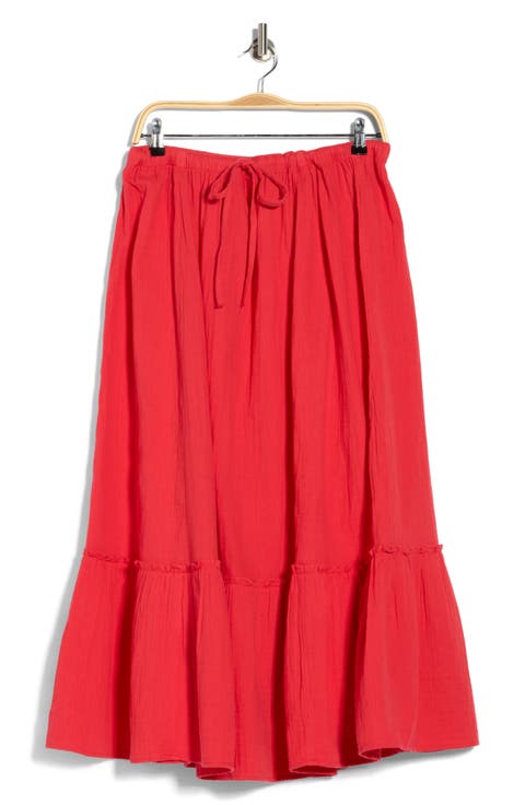 Tiered Cotton Gauze Maxi Skirt