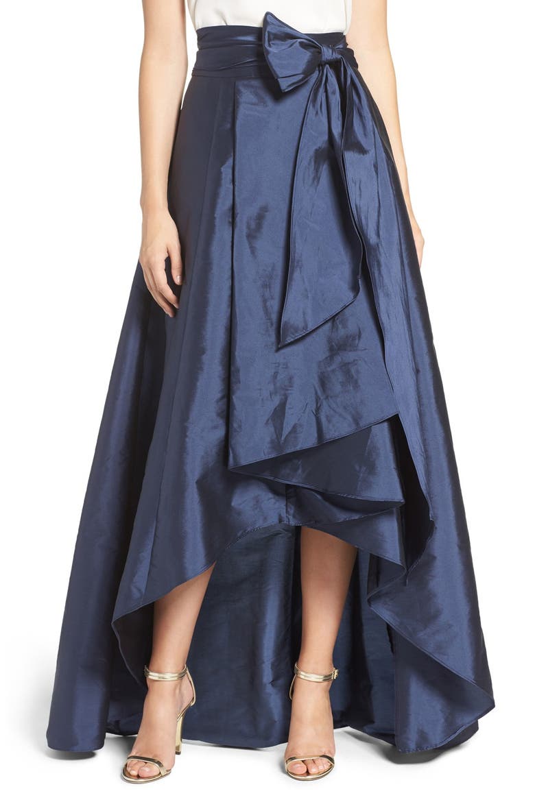 High/Low Taffeta Ball Skirt, Alternate, color, NAVY