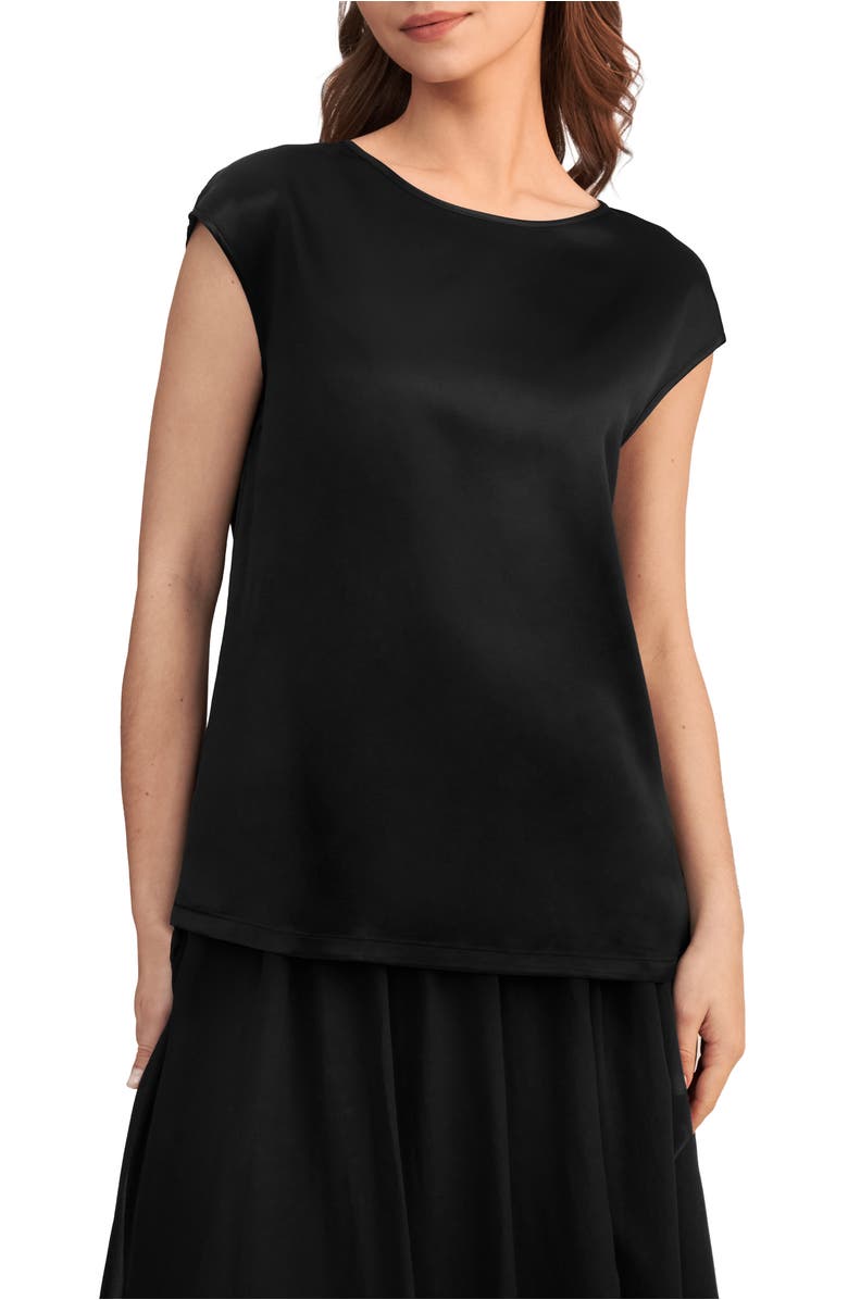 Lilysilk Basic Cap Sleeves Silk Tee, Main, color,