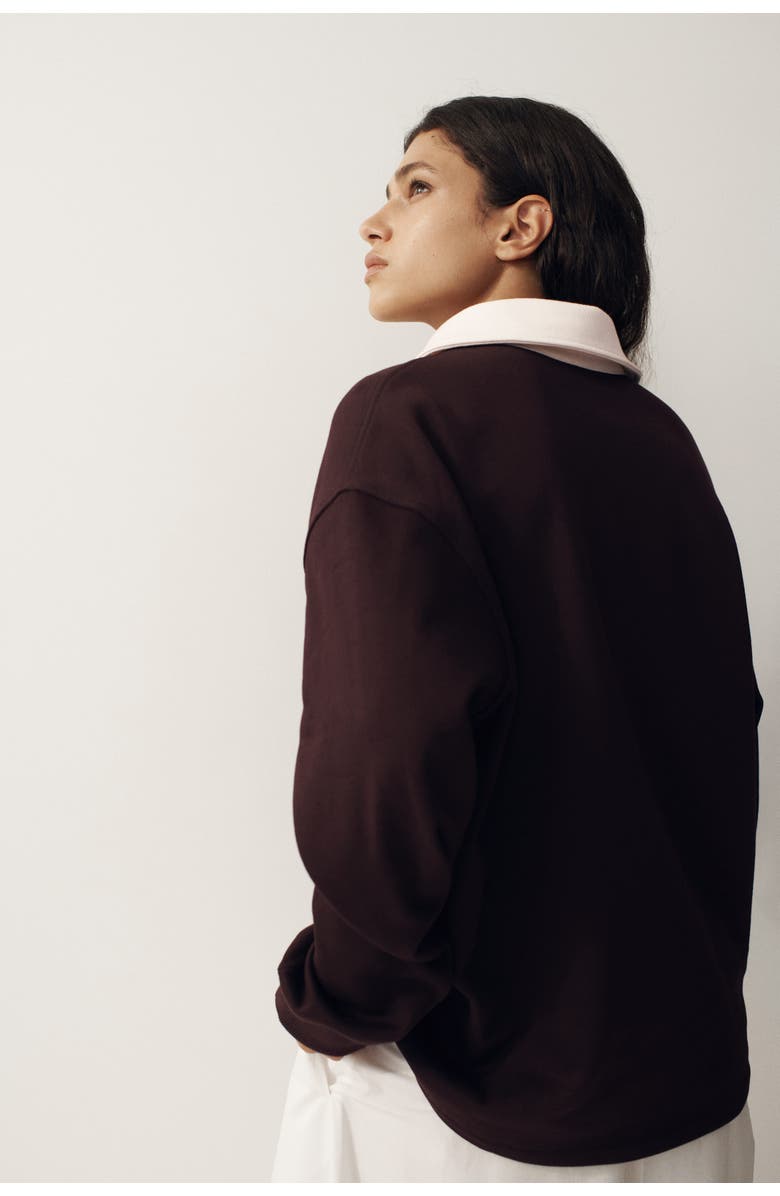 H&M Oversized Rugby Shirt, Alternate, color, Plum Purple