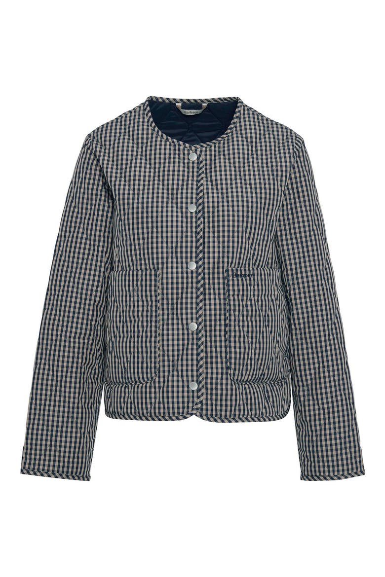 Monroe Gingham Quilted Jacket, Alternate, color, NAVY SAND GINGHAM