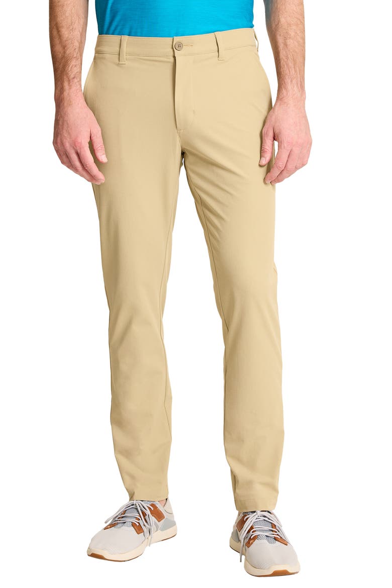 Barbados Pro Flat Front Performance Pants, Main, color, STONE KHAKI