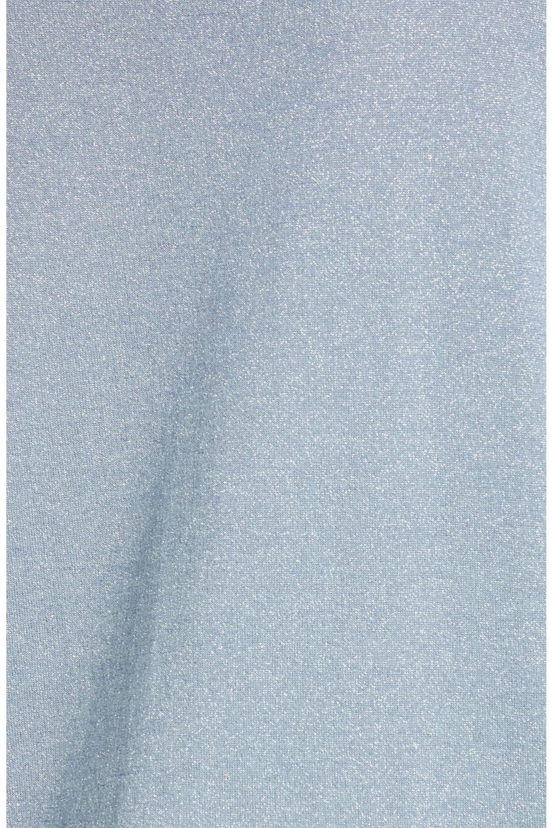 Metallic Cashmere & Silk Blend Sweater Tee, Alternate, color, CELESTE