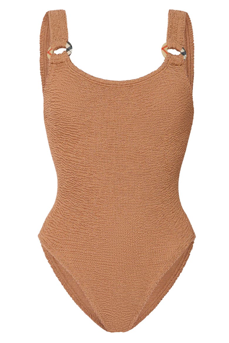 Domino Original Crinkle™ One-Piece Swimsuit, Alternate, color, METALLIC COCOA