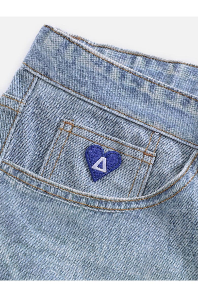 Inverted Graphic Baggy Barrel Jeans, Alternate, color, Blue