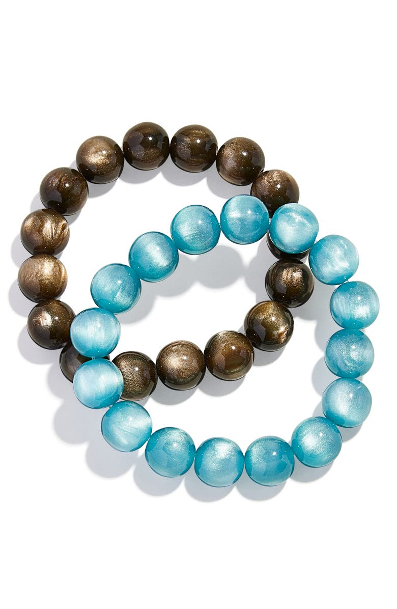 BaubleBar Jane Set of 2 Beaded Bracelets, Main, color, Blue Multi