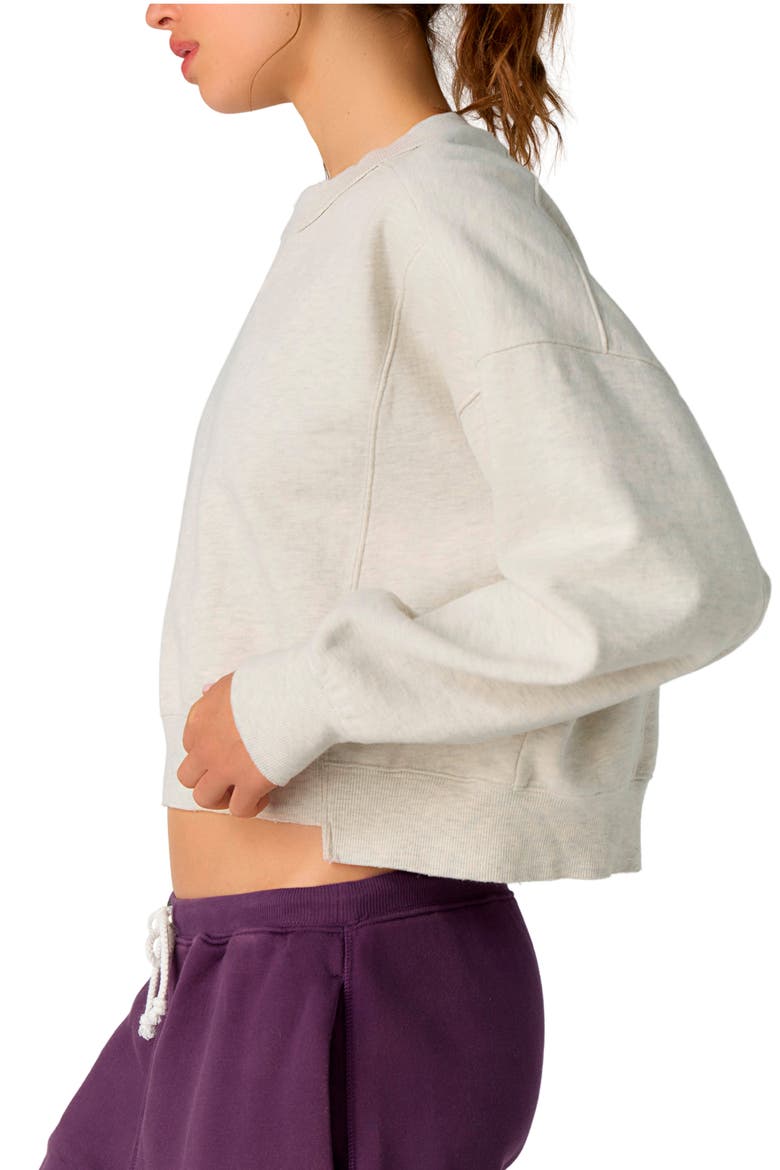 Intercept Crop Sweatshirt, Alternate, color, WHITE HEATHER GREY