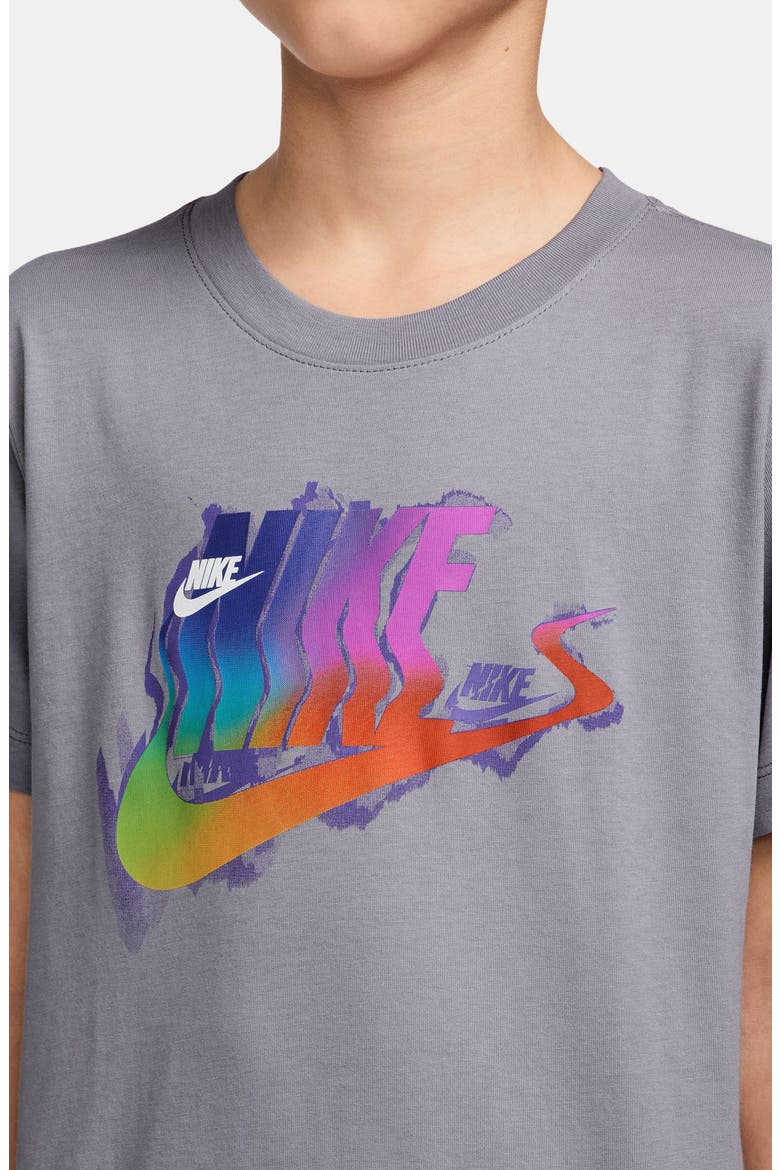 Kids' Glitch Graphic T-Shirt, Alternate, color, CEMENT GREY