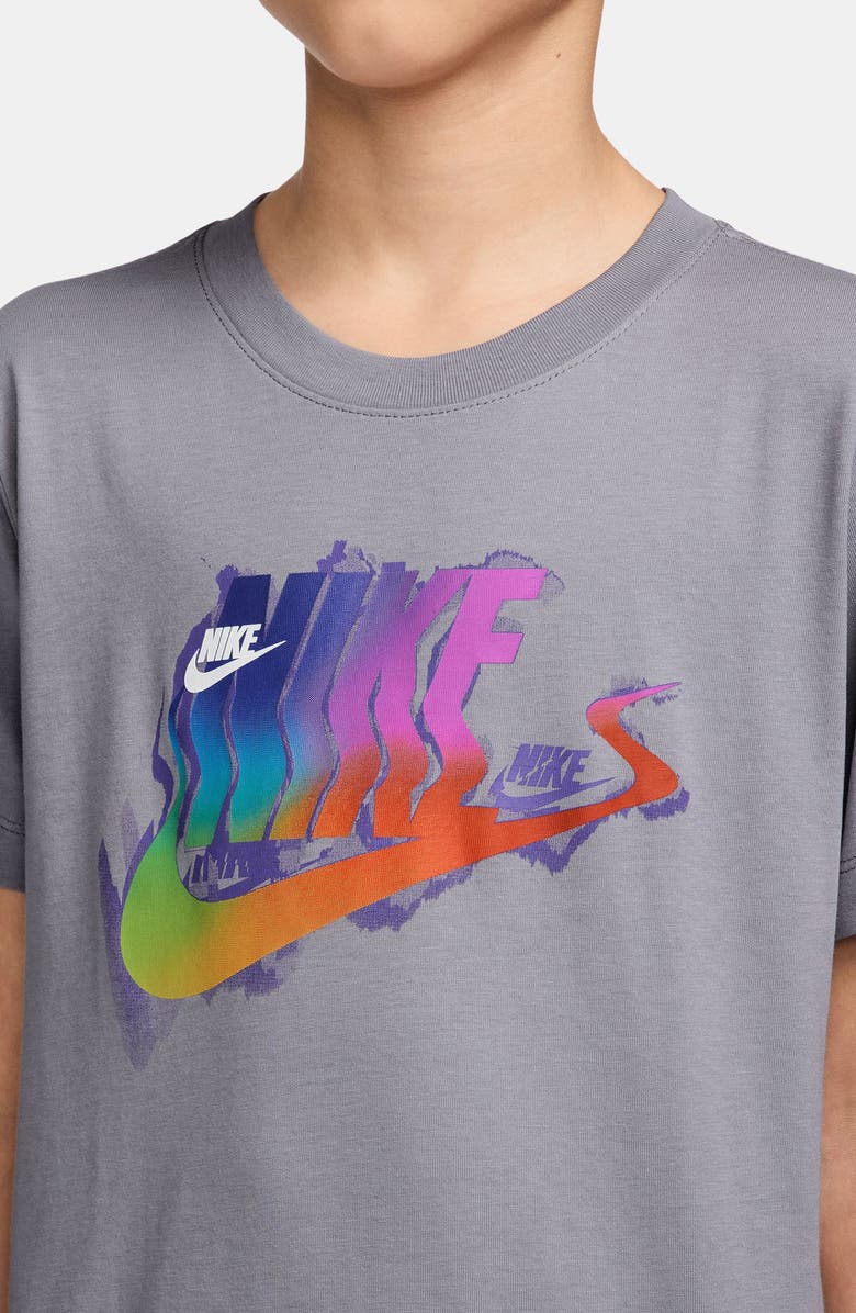 Nike Kids' Glitch Graphic T-Shirt, Alternate, color, Cement Grey