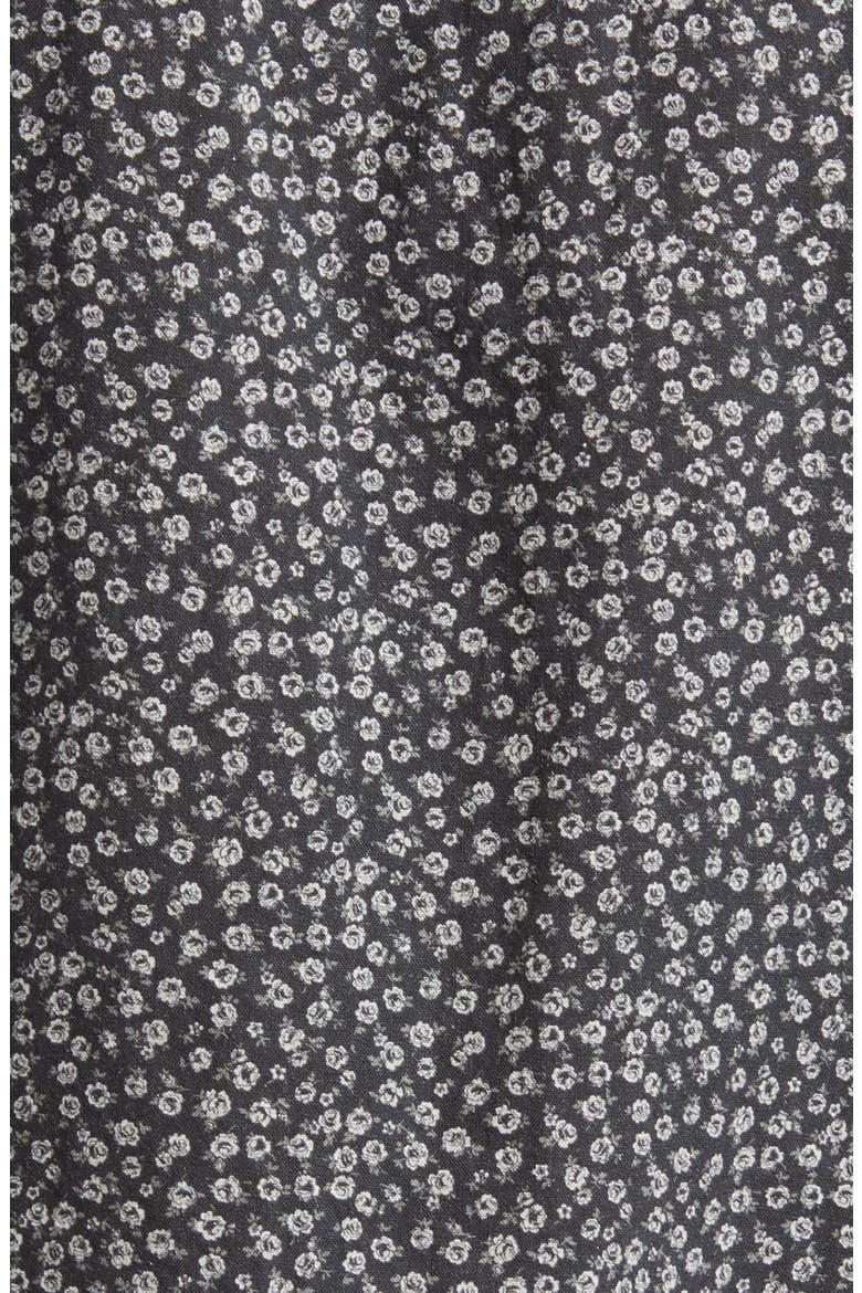 Carson Floral Short Sleeve Linen Blend Button-Up Shirt, Alternate, color, FLOWER CART ONYX