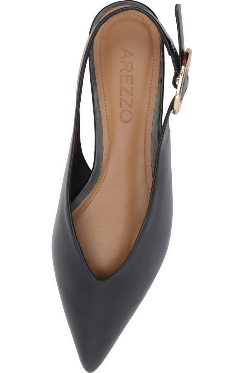 Arezzo Atlas Pointed Toe Slingback Flat, Alternate, color, Black