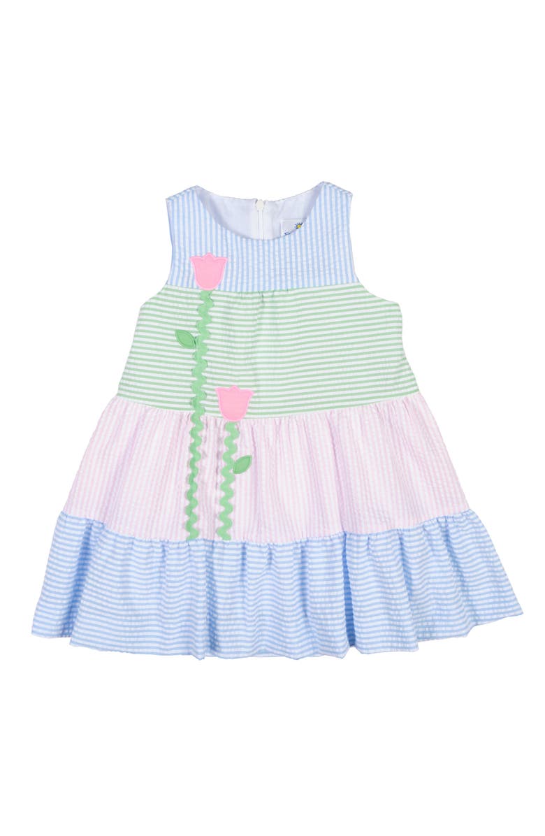 Florence Eiseman Seersucker Dress With Tulips, Main, color, Multi