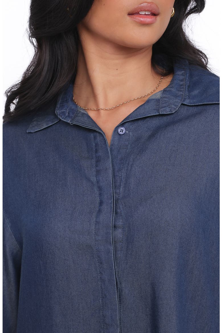 Kiya Denim Romper, Alternate, color, DARK DENIM