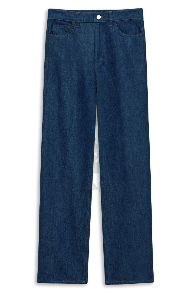 Theory High Waist Relaxed Fit Straight Leg Jeans, Alternate, color, 