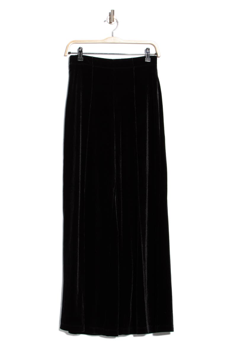 Velvet Wide Leg Trousers, Main, color, BLACK-BLACK