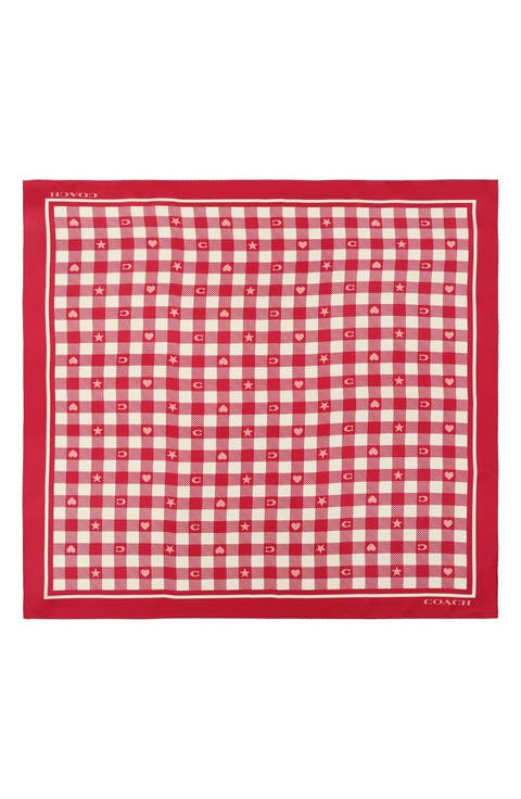 Gingham Play Silk Scarf