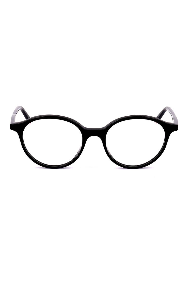 54mm Round Optical Glasses, Main, color, BLACK
