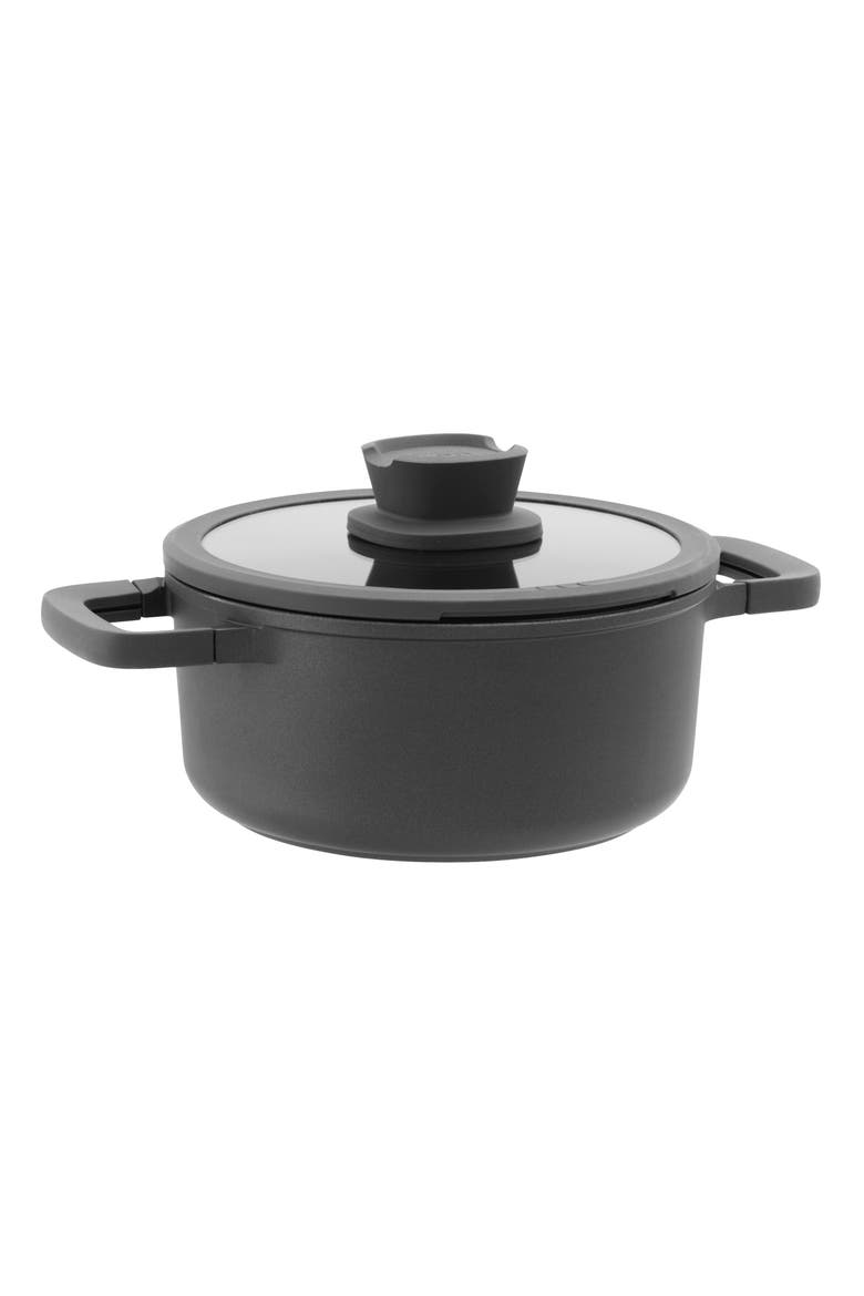 Leo Stone Nonstick 2.9-Quart Covered Casserole Dish, Main, color, BLACK