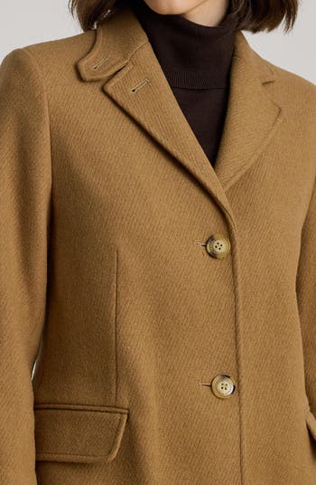Longline Wool Blend Twill Coat