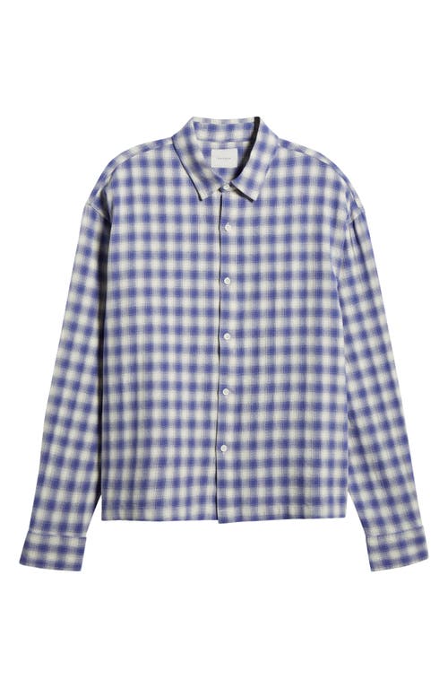 Pacsun Spring Plaid Long Sleeve Cotton Button-up Shirt In Blue